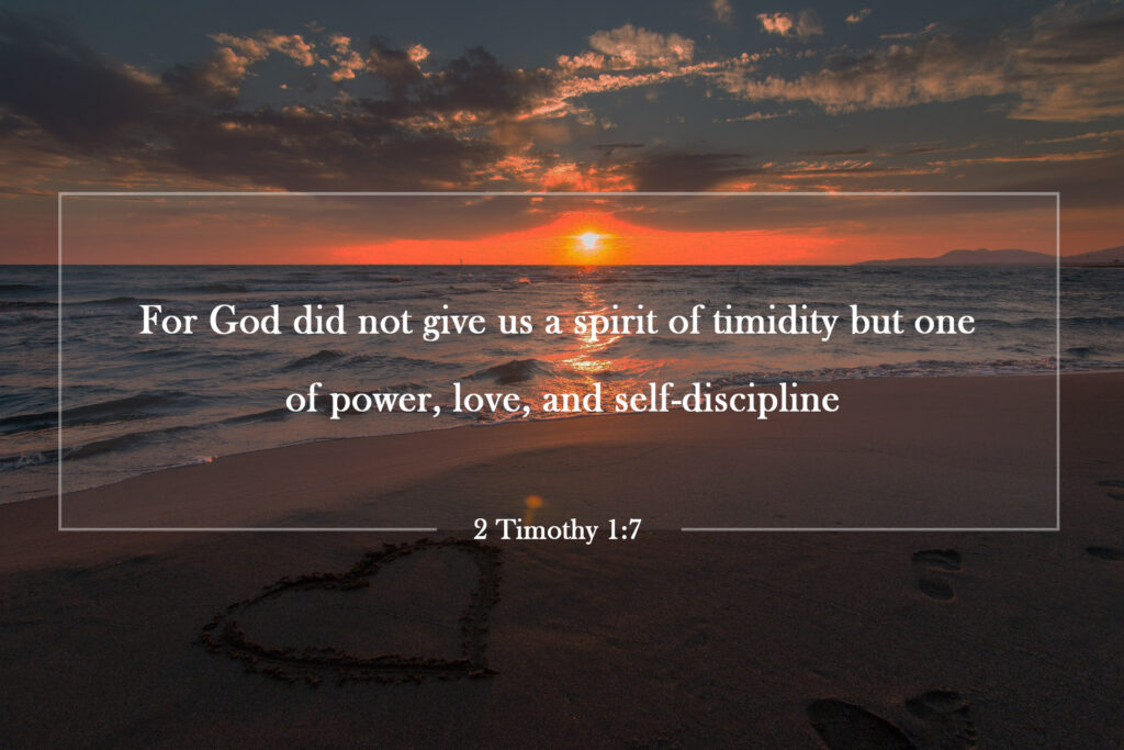 For God did not give us a spirit of timidity but one of power, love, and self-discipline

2 Timothy 1:7