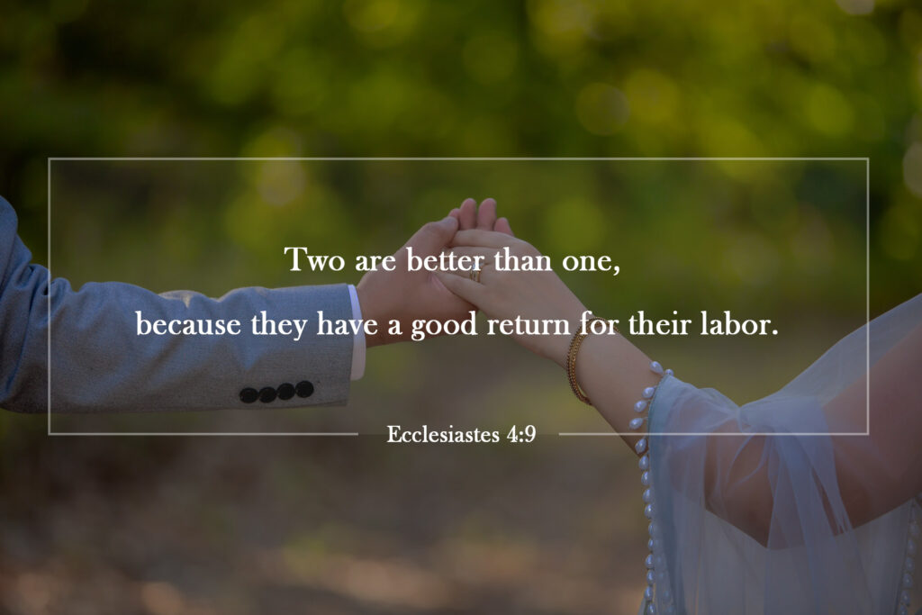 Two are better than one, because they have a good return for their labor.

Ecclesiastes 4:9