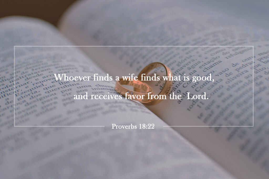 Whoever finds a wife finds what is good,
    and receives favor from the Lord. 

Proverbs 18:22